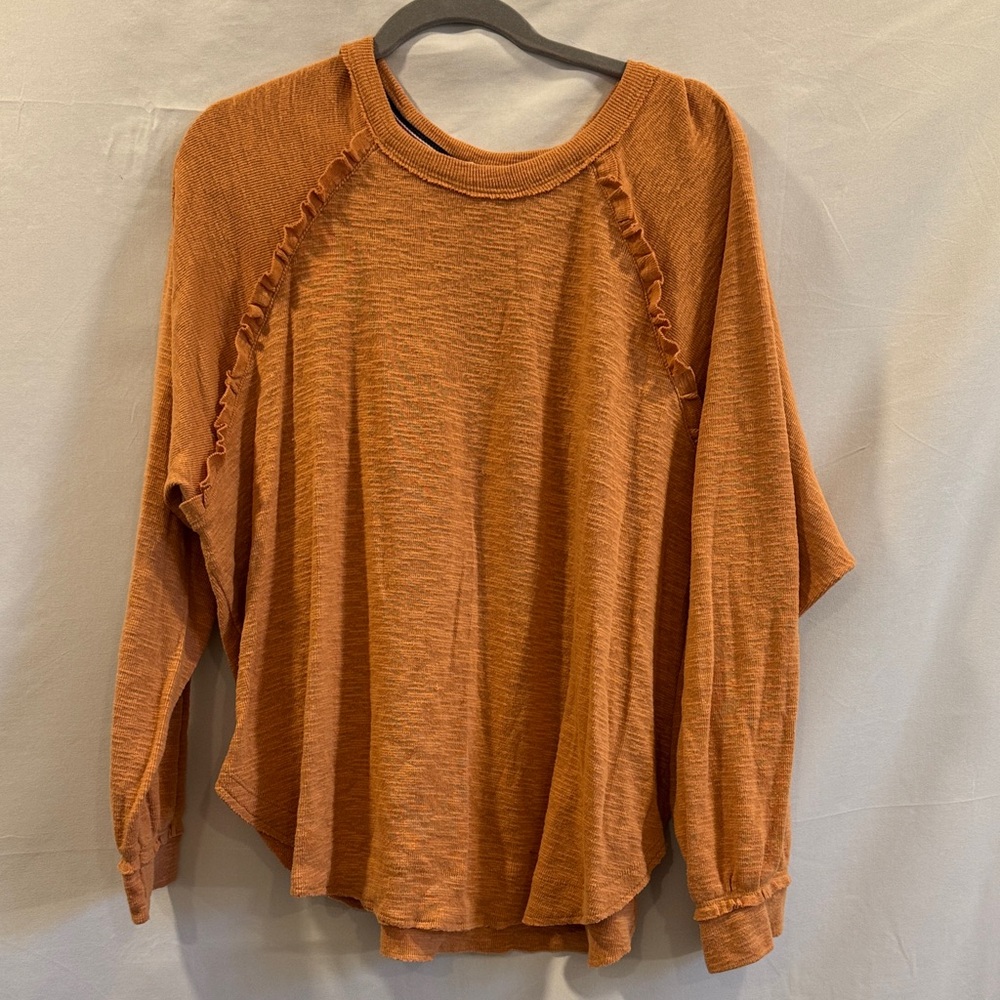 Pilcro Burnt Orange Long Sleeve Top